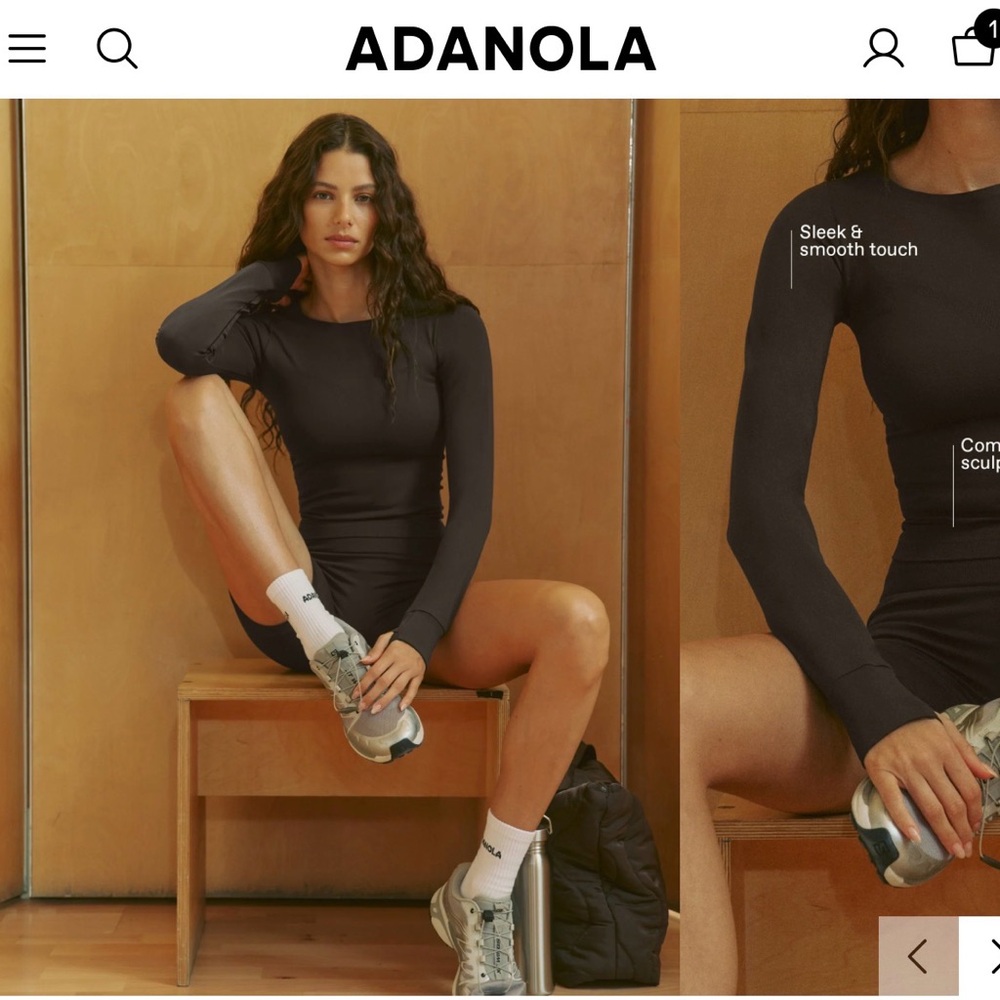 Adanola Seamless Long Sleeve Top - Coffee Bean